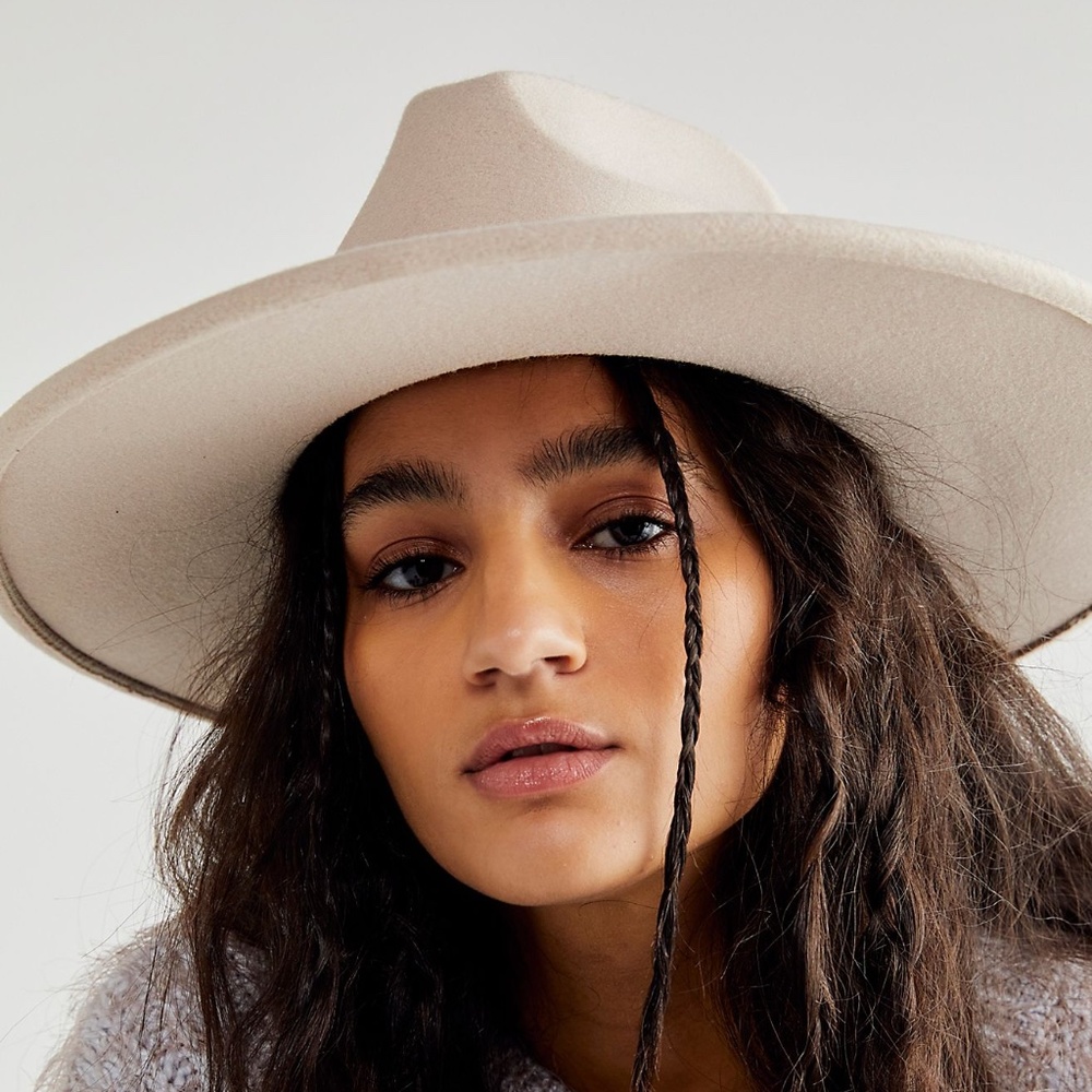 Free People Clean State Felt Hat Ivory Western Hat  TOP RATED